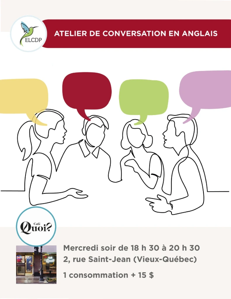 [ELCDP-ATELIER-ANG-A26] Ateliers de conversation en anglais - Café Quoi?