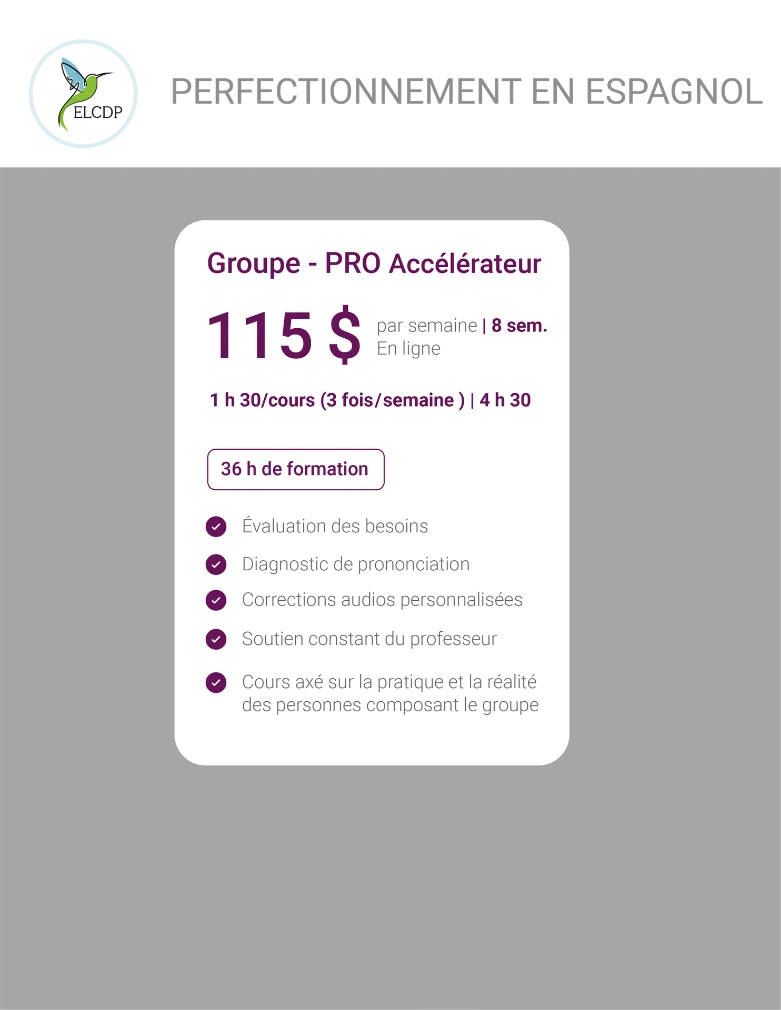 [ELCDP-ESP-PRO3-E26] Perfectionnement en espagnol pour professionnels (3 fois par semaine)
